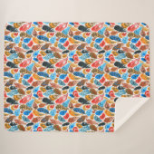 Helder patroon met vogelveren sherpa deken (Voorkant (horizontaal))