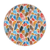 Helder patroon met vogelveren snijplank (Voorkant)