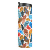 Helder patroon met vogelveren thermosbeker (Geroteerd rechts)