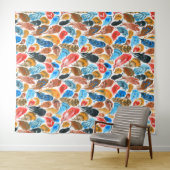 Helder patroon met vogelveren wandkleed (In Situ (horizontaal))