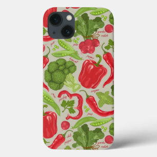 Helder patroon van verse groenten iPhone 13 hoesje