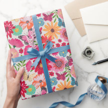 Helder patroon van wilde bloemen Bruidscadeau