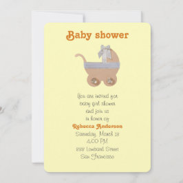 Helder perzikkleurig baby-baby shower kaart