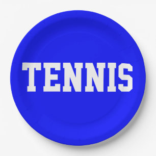 Helder Plezierig Koningsblauw Atletisch Wit TENNIS Papieren Bordje