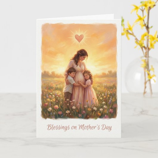 Helder Polestar Moederdag kaart (Gele Bloem)