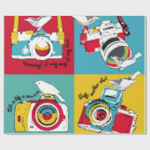 Helder poster in de stijl van pop kunst met afbeel cadeaupapier (Vlak)