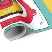 Helder poster in de stijl van pop kunst met afbeel cadeaupapier (Rol Hoek)