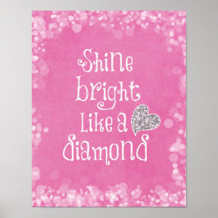 Helder prijsopgave met zilversparkle hart poster