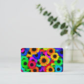 Helder Psychedelic Flower Child Hippy Pattern Visitekaartje (Staand voorkant)