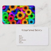 Helder Psychedelic Flower Child Hippy Pattern Visitekaartje (Voorkant / Achterkant)