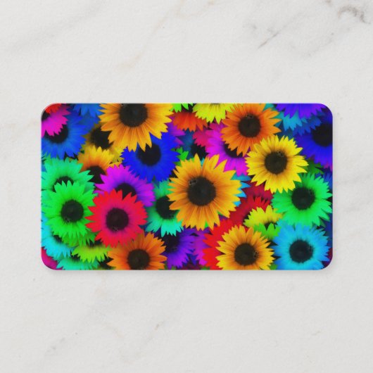 Helder Psychedelic Flower Child Hippy Pattern Visitekaartje (Voorkant)