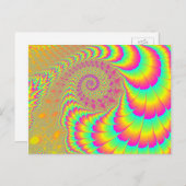 Helder Psychedelic Infinite Spiral Fractal Art Briefkaart (Voorkant / Achterkant)