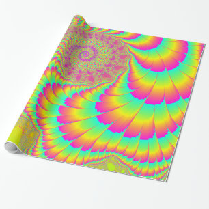 Helder Psychedelic Infinite Spiral Fractal Art Cadeaupapier