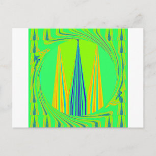 Helder Rand Geometrisch Neon Patroon Kunst Design Briefkaart