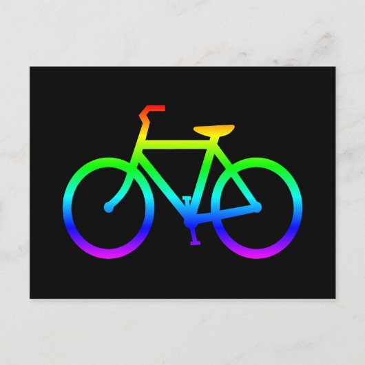 Helder Regenboog Fiets Briefkaart (Voorkant)