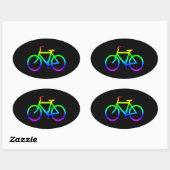 Helder Regenboog Fiets Ovale Sticker (Vel)