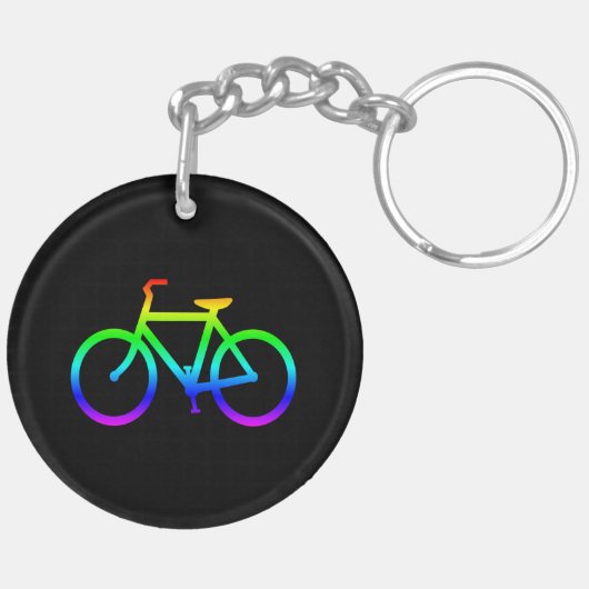 Helder Regenboog Fiets Sleutelhanger (Achterkant Links)