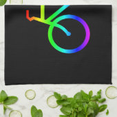 Helder Regenboog Fiets Theedoek (Gevouwen)