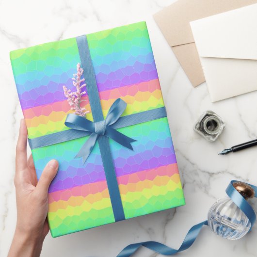 Helder Regenboog Geometrische Gradiënt Cadeaupapier (Geschenken)