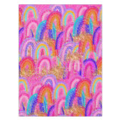 Helder Regenboog Goud Glitter Tafelkleed (Voorkant)
