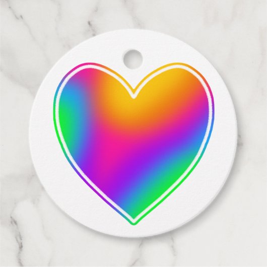 Helder Regenboog Hart Bedankjes Labels (Voorkant)