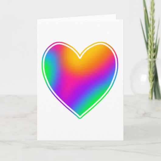 Helder Regenboog Hart Blanko Kaart (Voorkant)