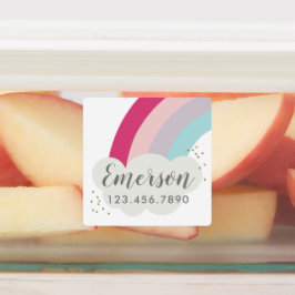 Helder Regenboog kinderen waterdichte sticker labe