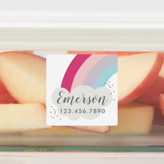 Helder Regenboog kinderen waterdichte sticker labe (Aangebracht)