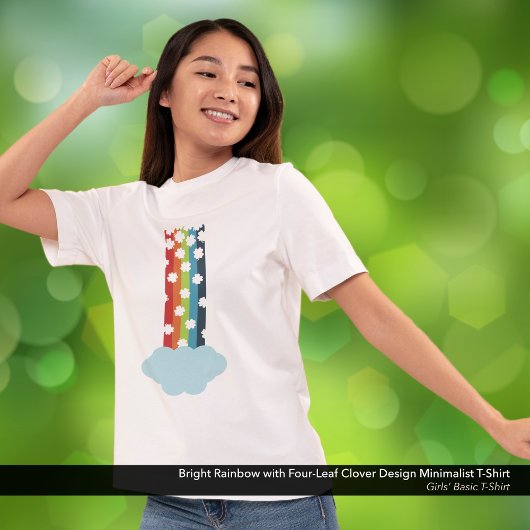 Helder regenboog klavertje met vier bladeren minim t-shirt