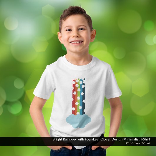 Helder regenboog klavertje met vier bladeren minim t-shirt