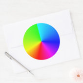 Helder regenboog kleuren radiaal verloop ronde sticker (Envelop)