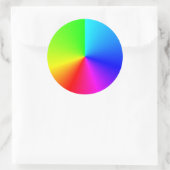 Helder regenboog kleuren radiaal verloop ronde sticker (Tas)
