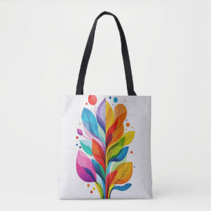 Helder Regenboog Levensboom Abstract Grafisch Tote Bag