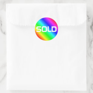 Helder Regenboog Moderne Vette Typografie Aangepas Ronde Sticker