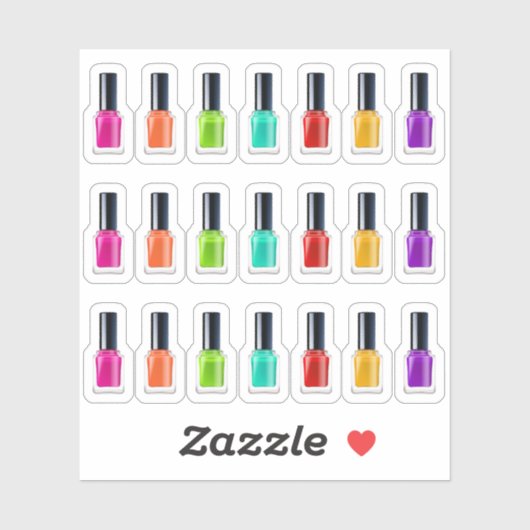 Helder Regenboog Nagellak Kunst Tech Salon Planner Sticker (Vel)