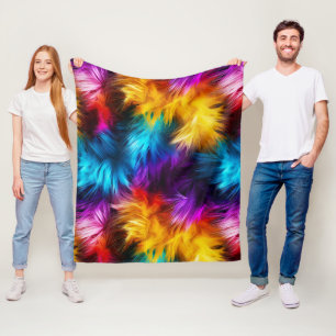 Helder regenboog namaak monster bont textuur fleece deken