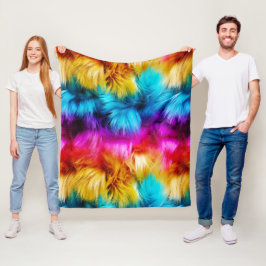 Helder regenboog namaak monster bont textuur fleece deken