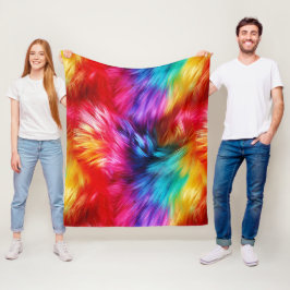 Helder regenboog namaak monster bont textuur fleece deken