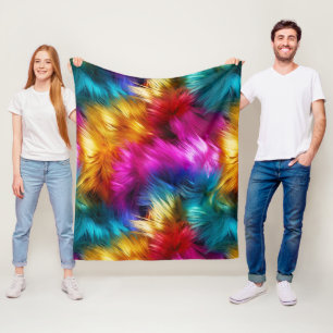 Helder regenboog namaak monster bont textuur fleece deken