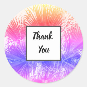 Helder Regenboog Palm Bedankt Trouwcadeau Sticker