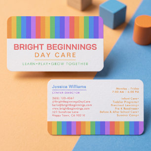 Helder regenboog streep modern gepersonaliseerd on visitekaartje