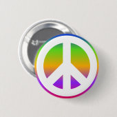 Helder Regenboog Vredesteken Ronde Button 5,7 Cm (Voorkant /achterkant)