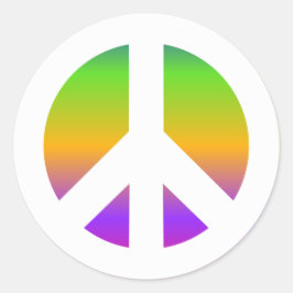 Helder Regenboog Vredesteken Ronde Sticker