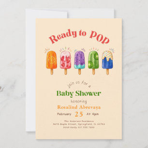 Helder Regenboog Zomer Popsicle Baby Shower Kaart