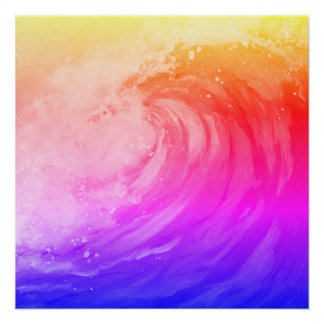 helder regenboogposter met een zwakke golf perfect poster