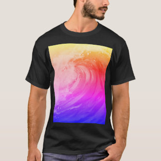 helder regenboogposter met een zwakke golf t-shirt