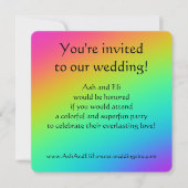 Helder Regenboogradiënt Trouwfeest Kaart (Voorkant)