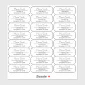 Helder retouradres Aangepaste naam Transparante st Sticker (Vel)
