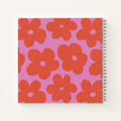 Helder Retro Bloem Motief Monogram Notitieboek (Achterkant)