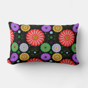 Helder Retro Bloemmotief Kleurrijke Folk Art Kussen